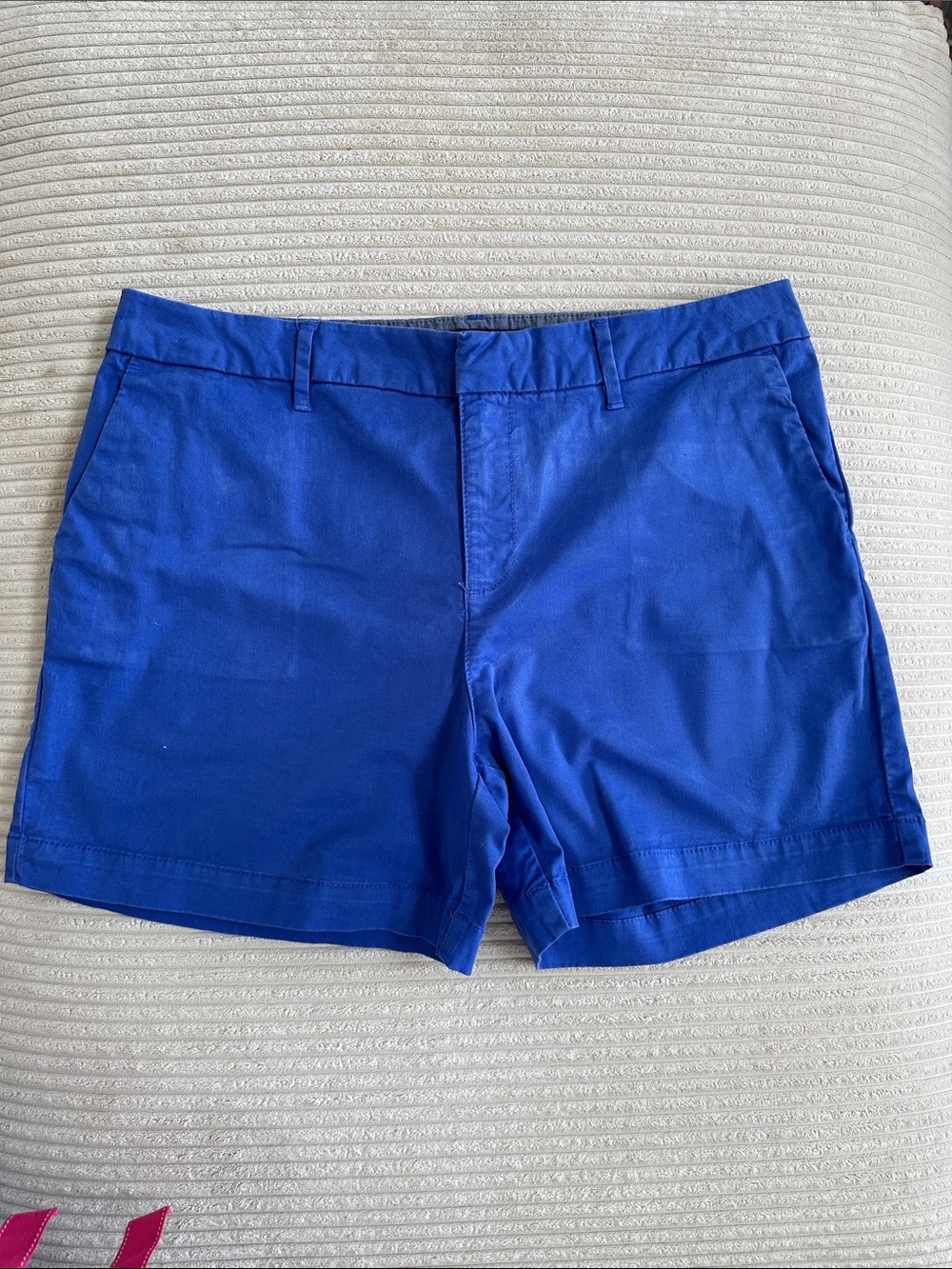 Tommy Hilfiger Women's Cobalt Blue Flat Front Chino Shorts 5” Size 10
